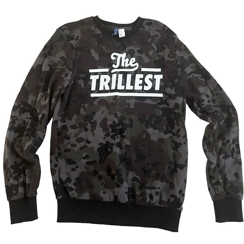 H&M‎ Divided The Trillest Camo Sweat Shirt Size Small